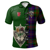Clan Chalmers Modern Tartan Polo Shirt - Lion Rampant And Celtic Thistle Style SK64 Chalmers Modern Tartan Tartan Polo